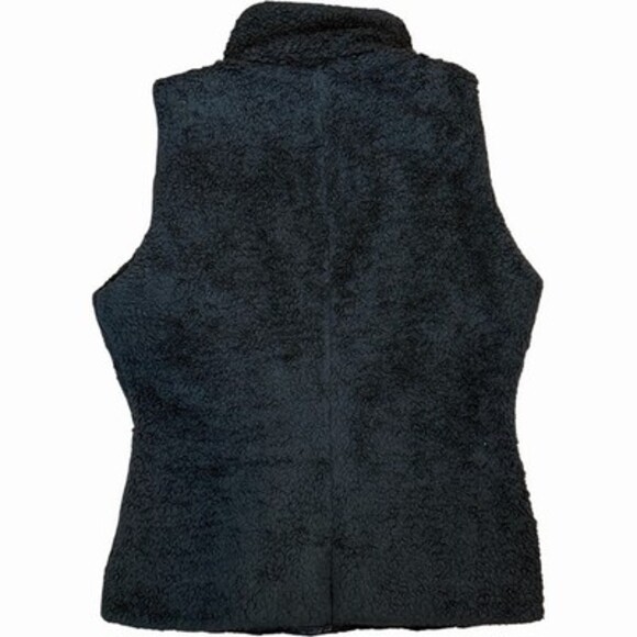 Patagonia Reversible Sherpa Fleece Vest Women’s Small Black Full Zip - Picture 4 of 4
